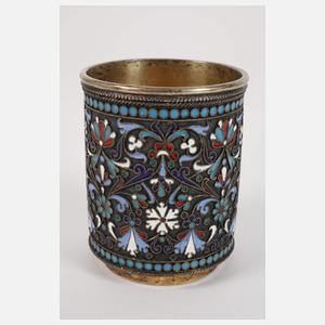 Silberbecher mit Cloisonné