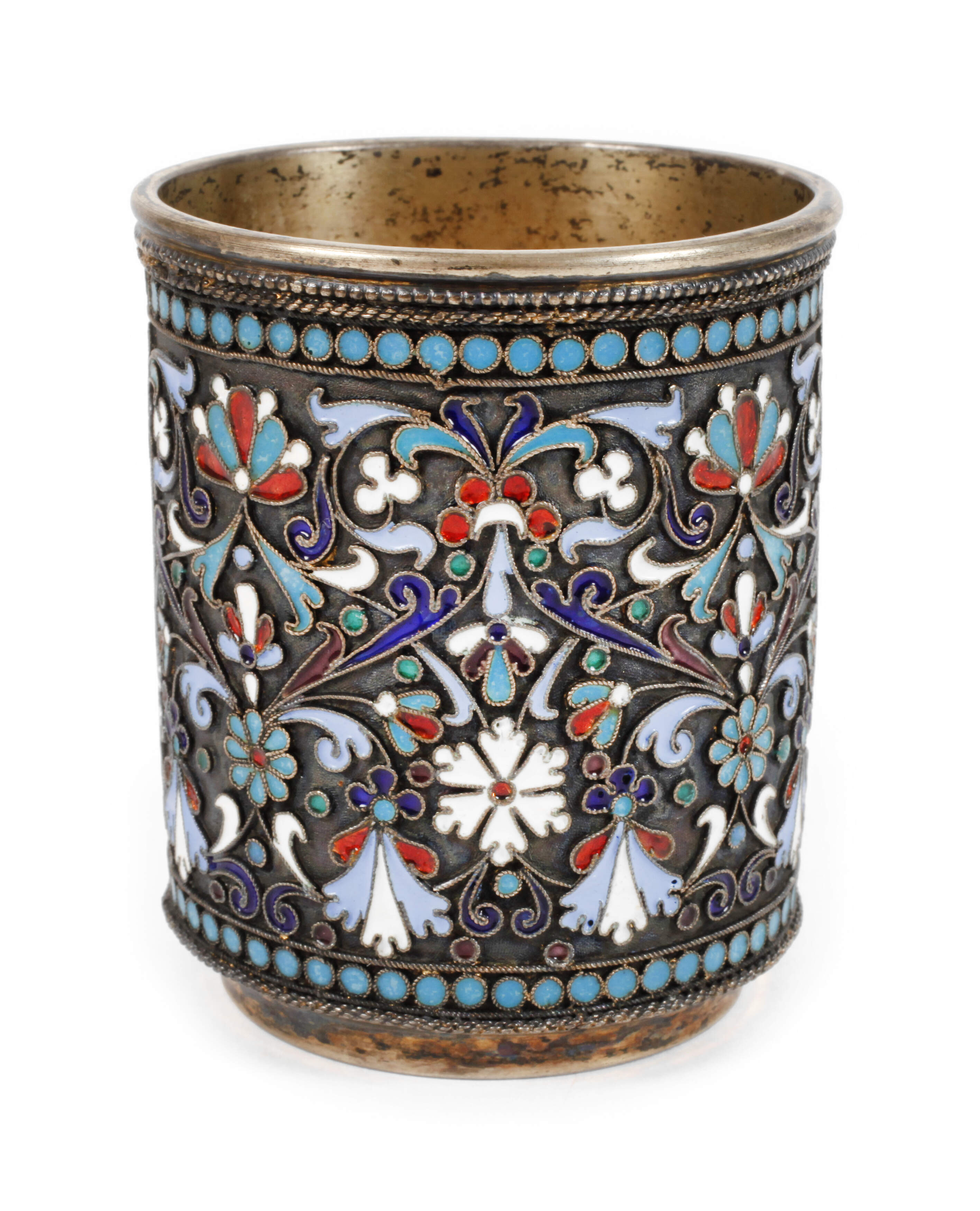 Silberbecher mit Cloisonné