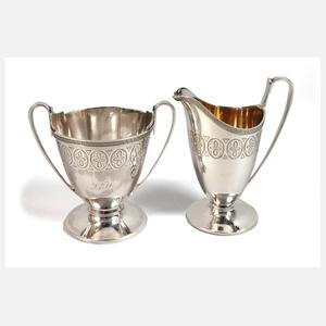 Silber Zucker-/Sahneset