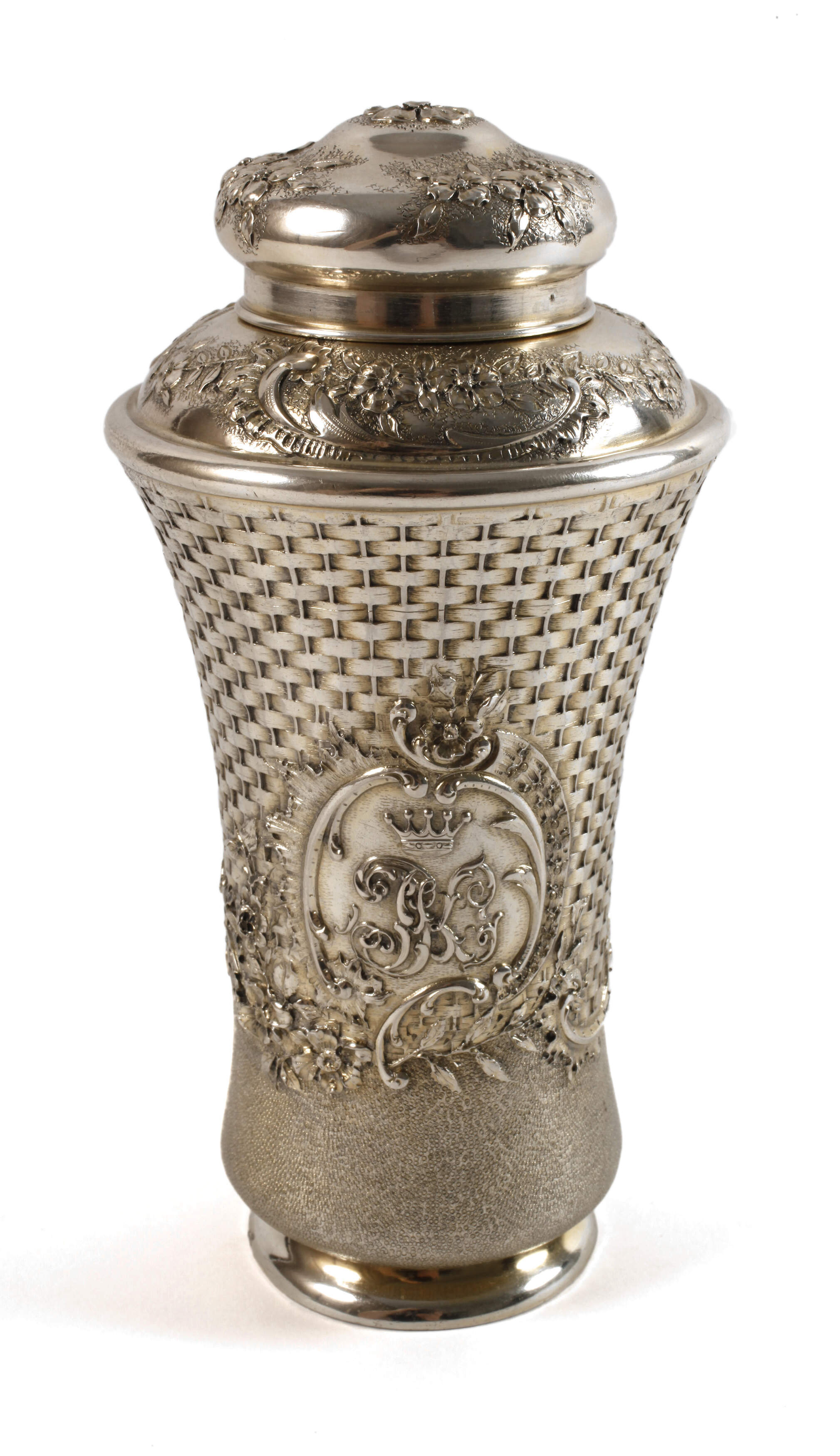 Silber Teedose aus Adelsbesitz