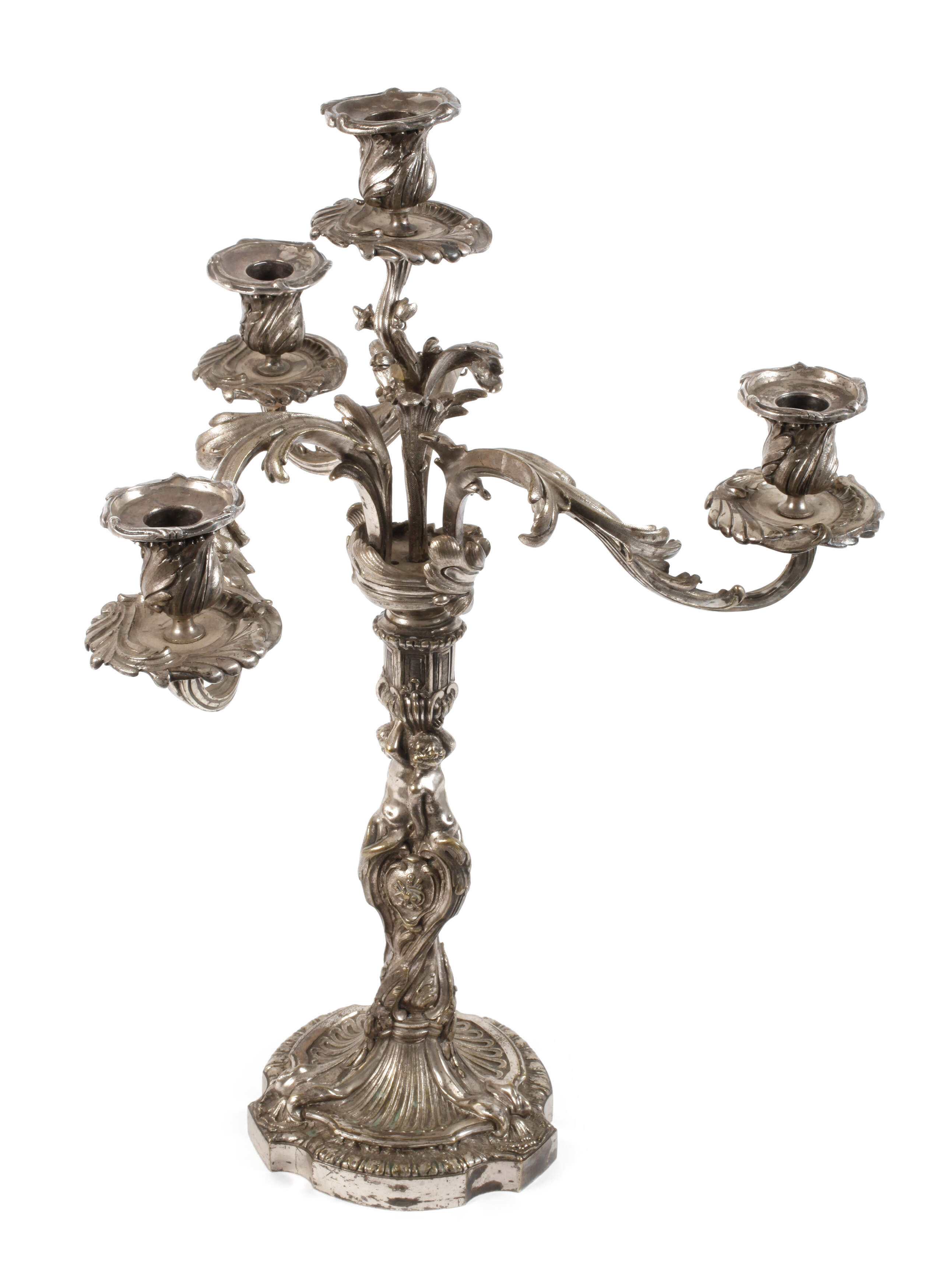 Vierflammige Bronzegirandole