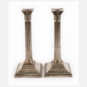 Paar klassizistische Silberleuchter