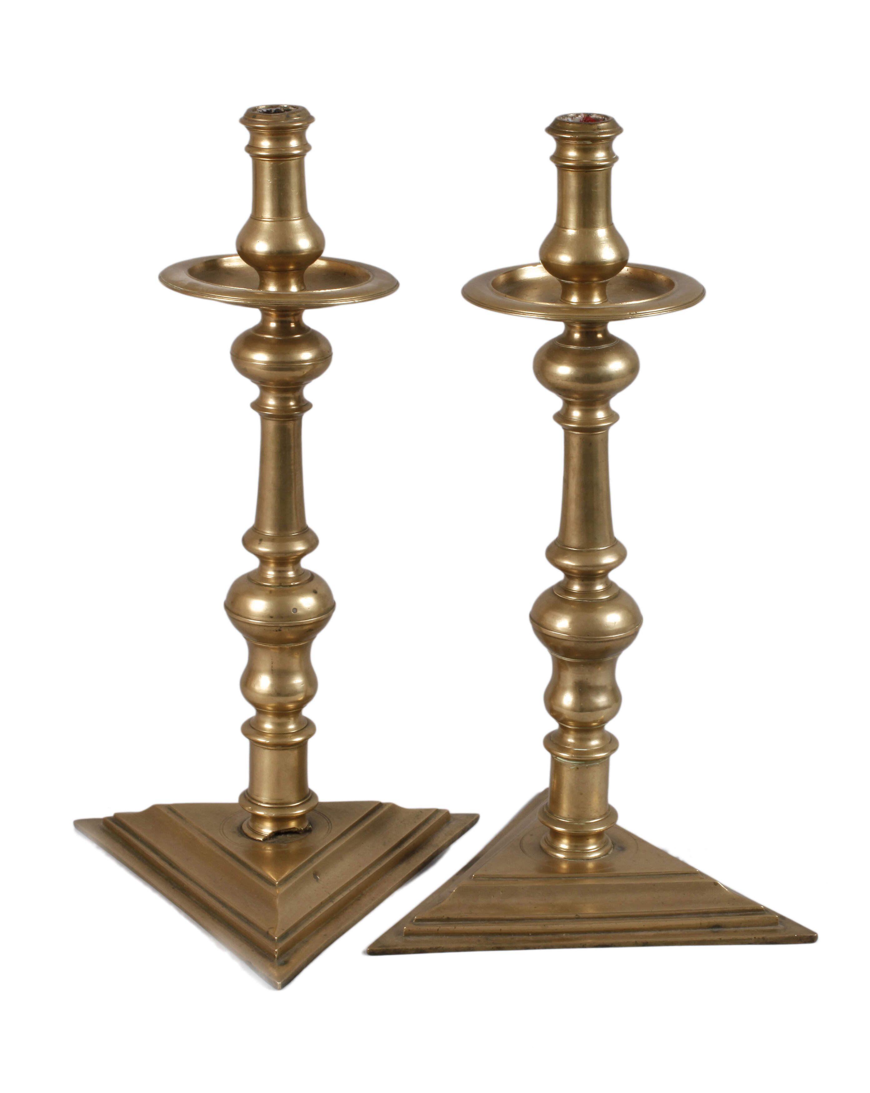 Paar französische Messingleuchter