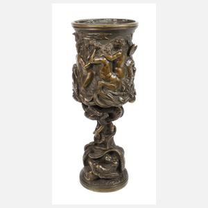 Bronzepokal mit mythologischem Fries