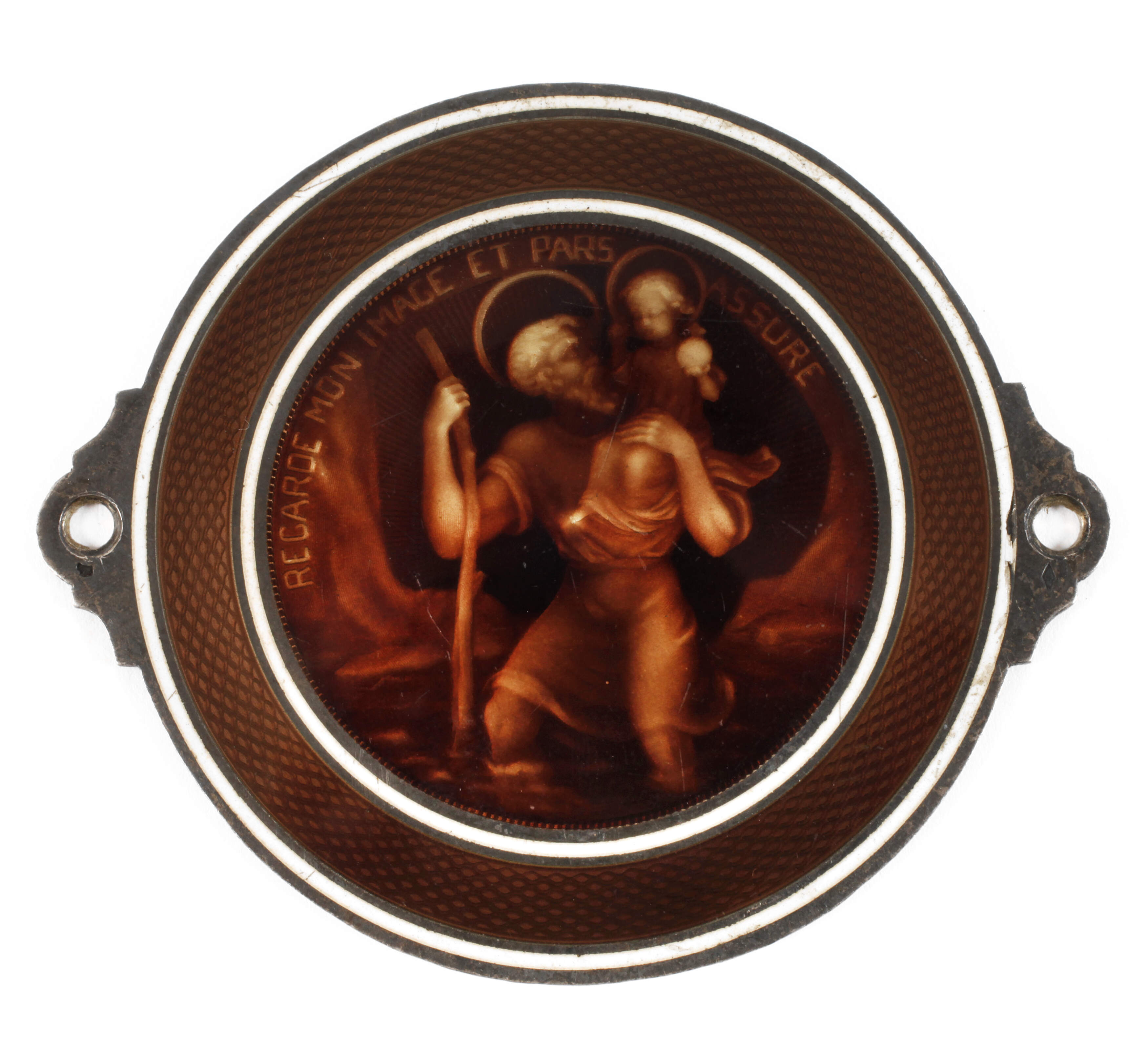 Emailleplakette Heiliger Christophorus