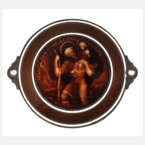 Emailleplakette Heiliger Christophorus