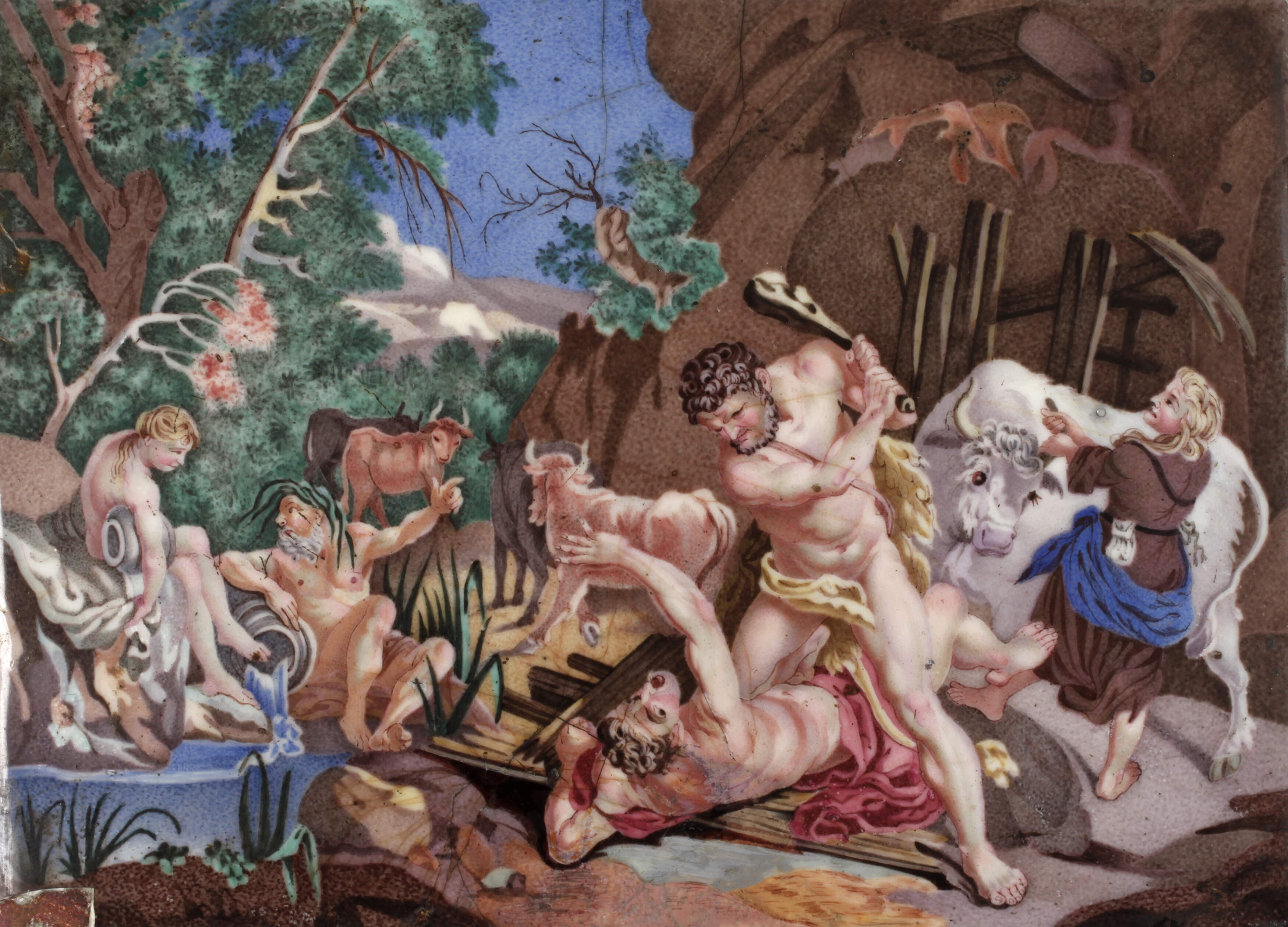 Limoges Bildplatte Herakles