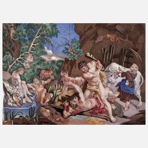 Limoges Bildplatte Herakles