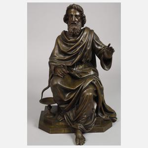 Bronze sitzender Äskulap