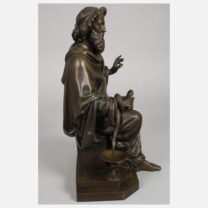Bronze sitzender Äskulap