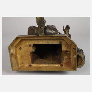 Bronze sitzender Äskulap