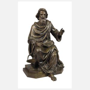 Bronze sitzender Äskulap