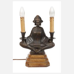 Figürliche Bronzelampe Art déco