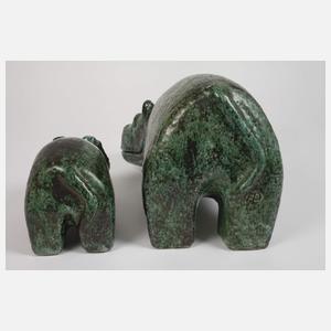 Horst Panknin Zwei Nilpferde "Vater und Sohn"