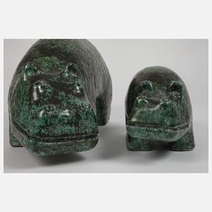 Horst Panknin Zwei Nilpferde "Vater und Sohn"