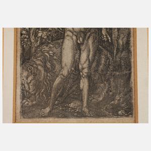 Heinrich Aldegrever, Adam mit Löwen