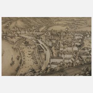 Panorama von Aussig an der Elbe