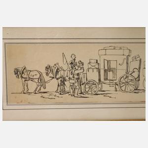 Karikatur "Abreise nach Italien"