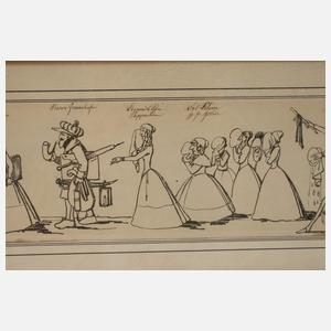 Karikatur "Abreise nach Italien"