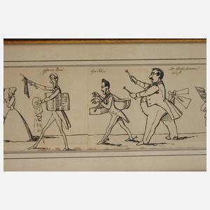 Karikatur "Abreise nach Italien"