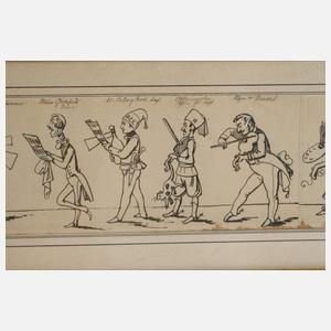 Karikatur "Abreise nach Italien"