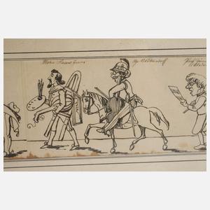 Karikatur "Abreise nach Italien"