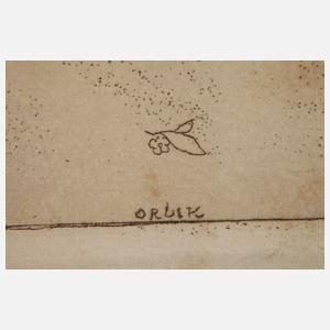 Emil Orlik, Menükarte Festmahl Gerhard Hauptmann