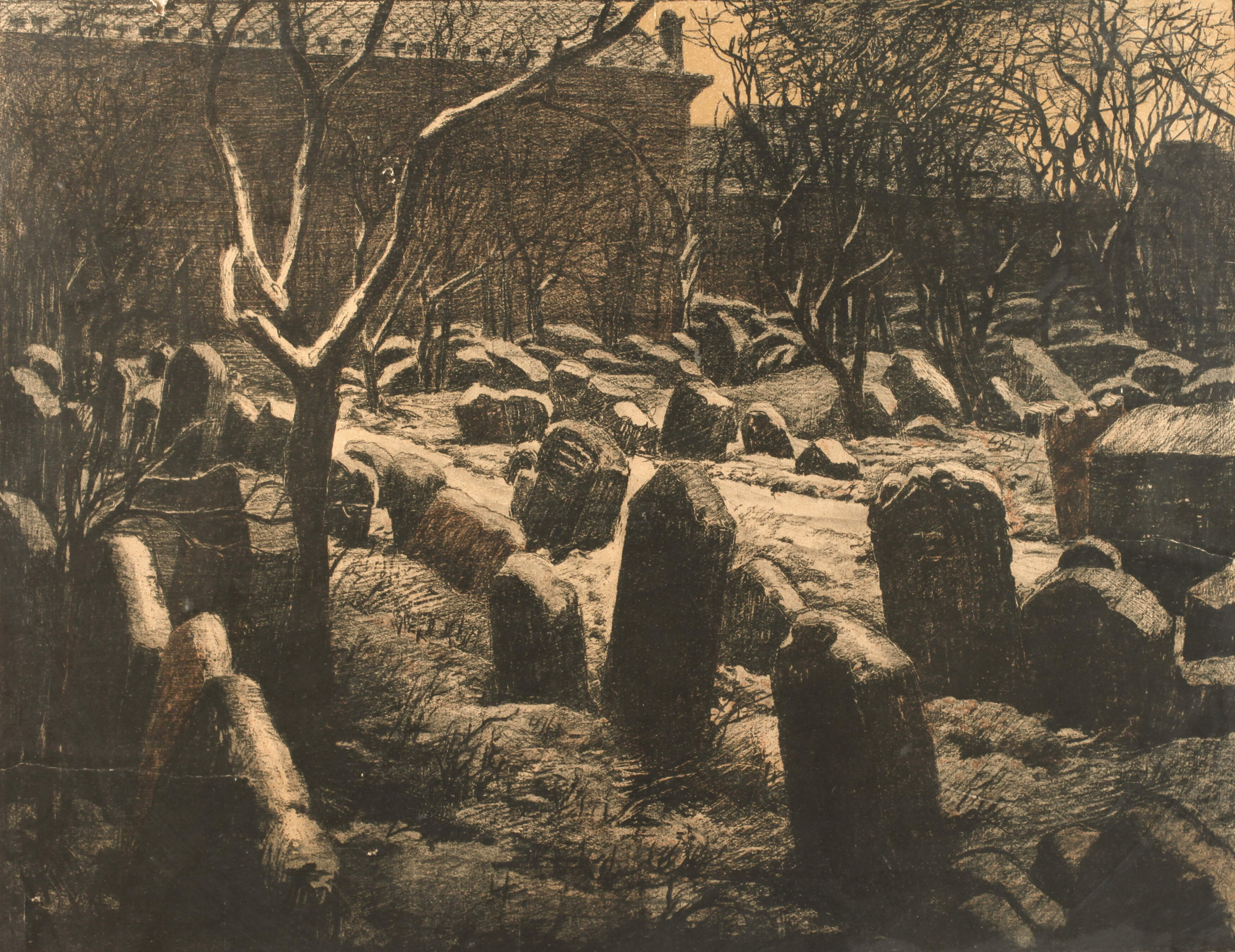 Emil Orlik, "Der alte Judenfriedhof in Prag..."