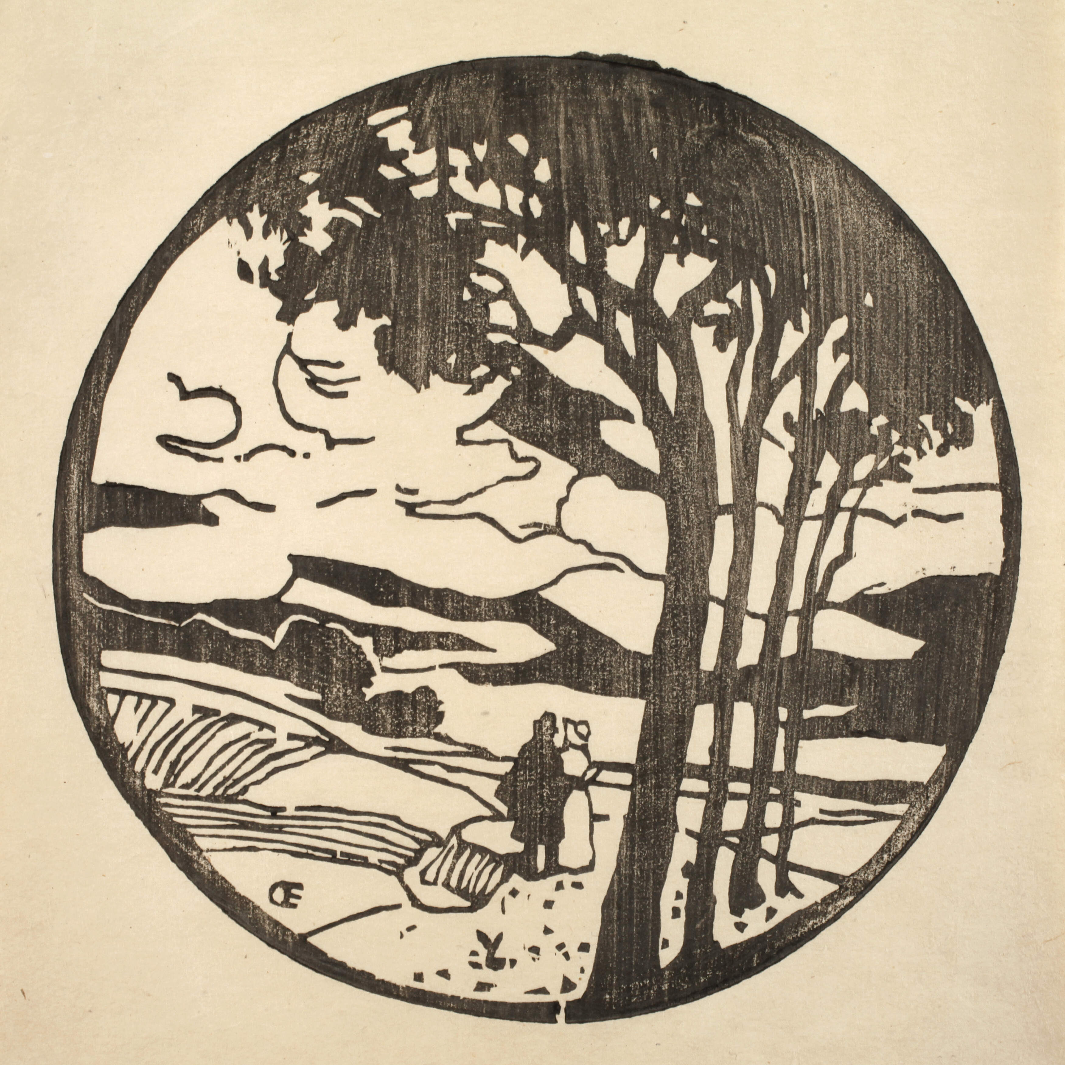 Emil Orlik, Paar in Landschaft