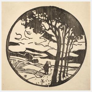 Emil Orlik, Paar in Landschaft