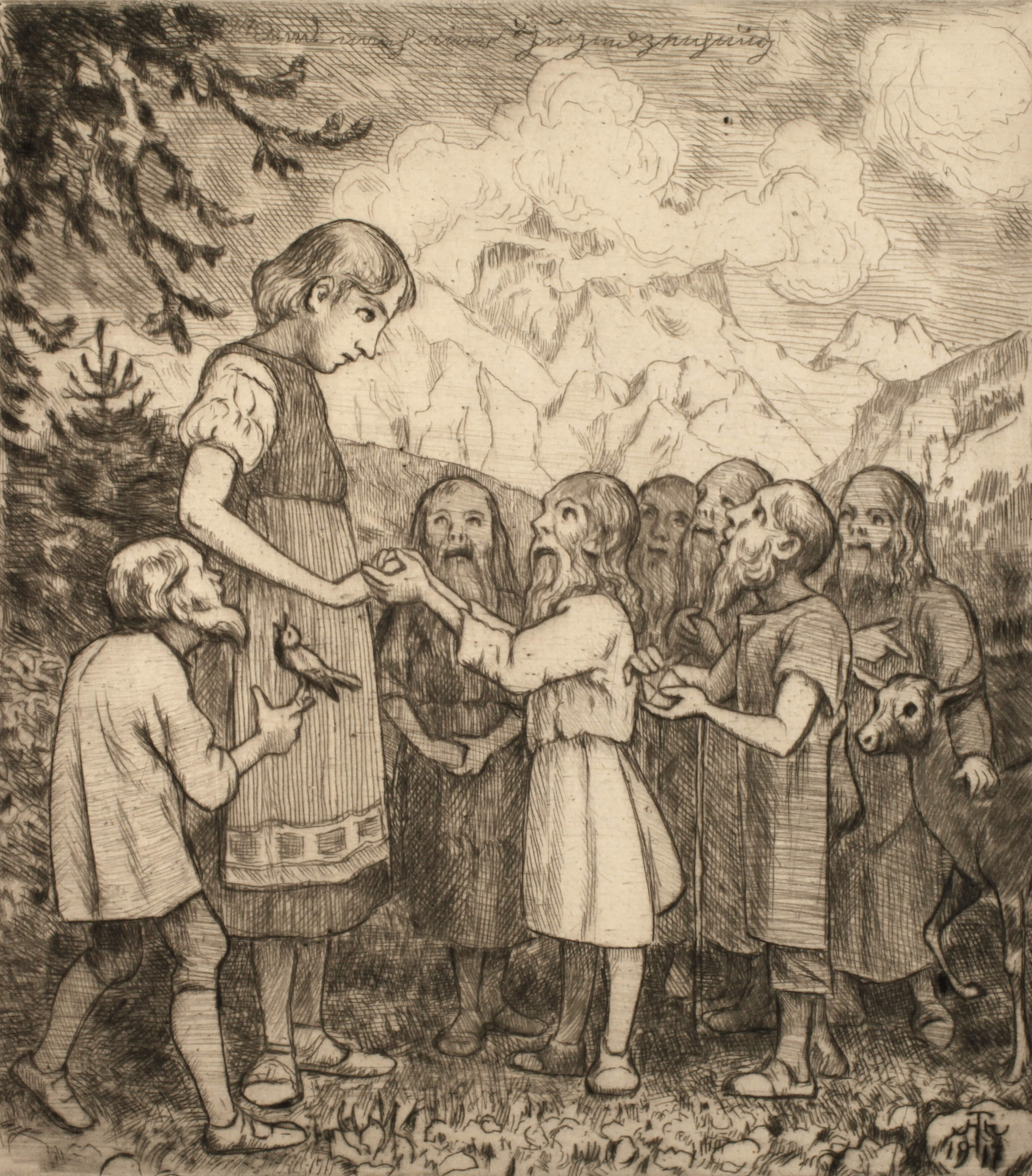 Hans Thoma, Schneewittchen und die sieben Zwerge