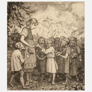 Hans Thoma, Schneewittchen und die sieben Zwerge