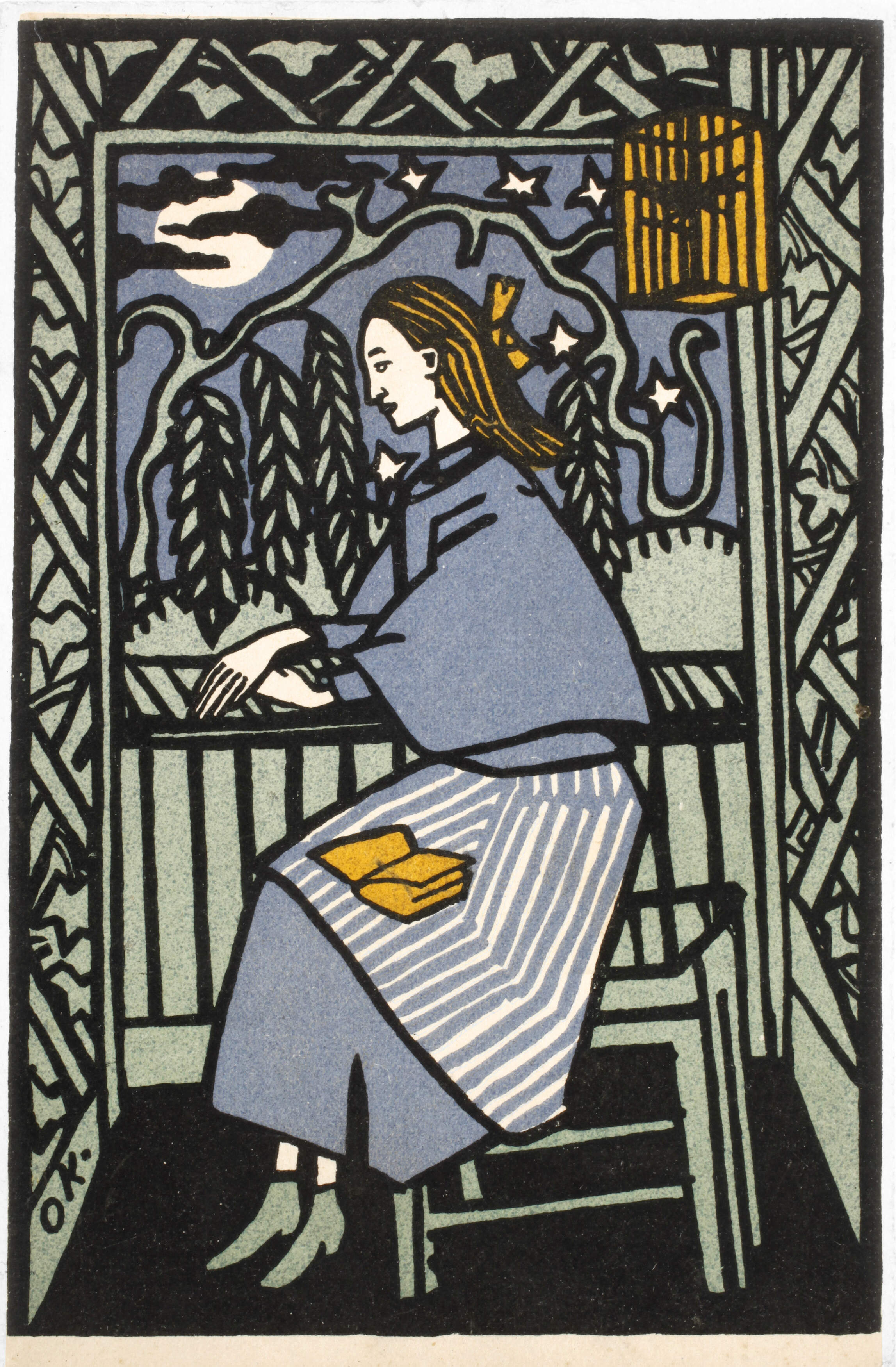 Oskar Kokoschka, Postkarte Wiener Werkstätte