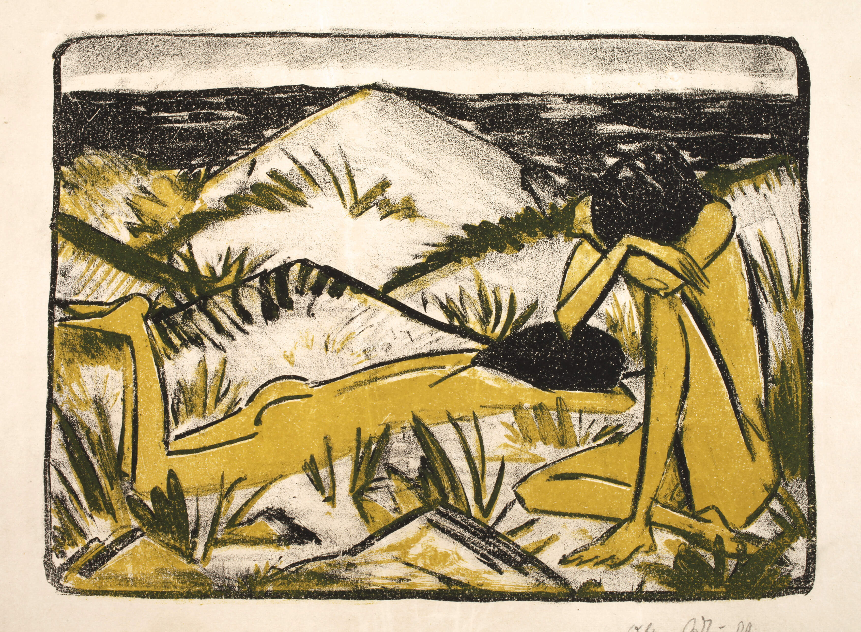 Otto Mueller, "Zwei Mädchen in den Dünen, Sylt"