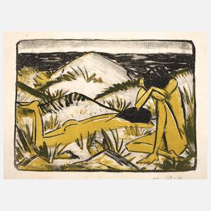 Otto Mueller, "Zwei Mädchen in den Dünen, Sylt"