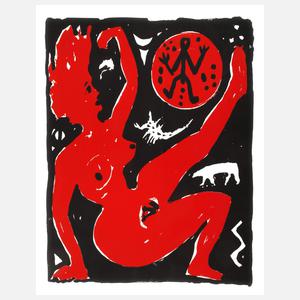 A. R. Penck, Roter Frauenakt