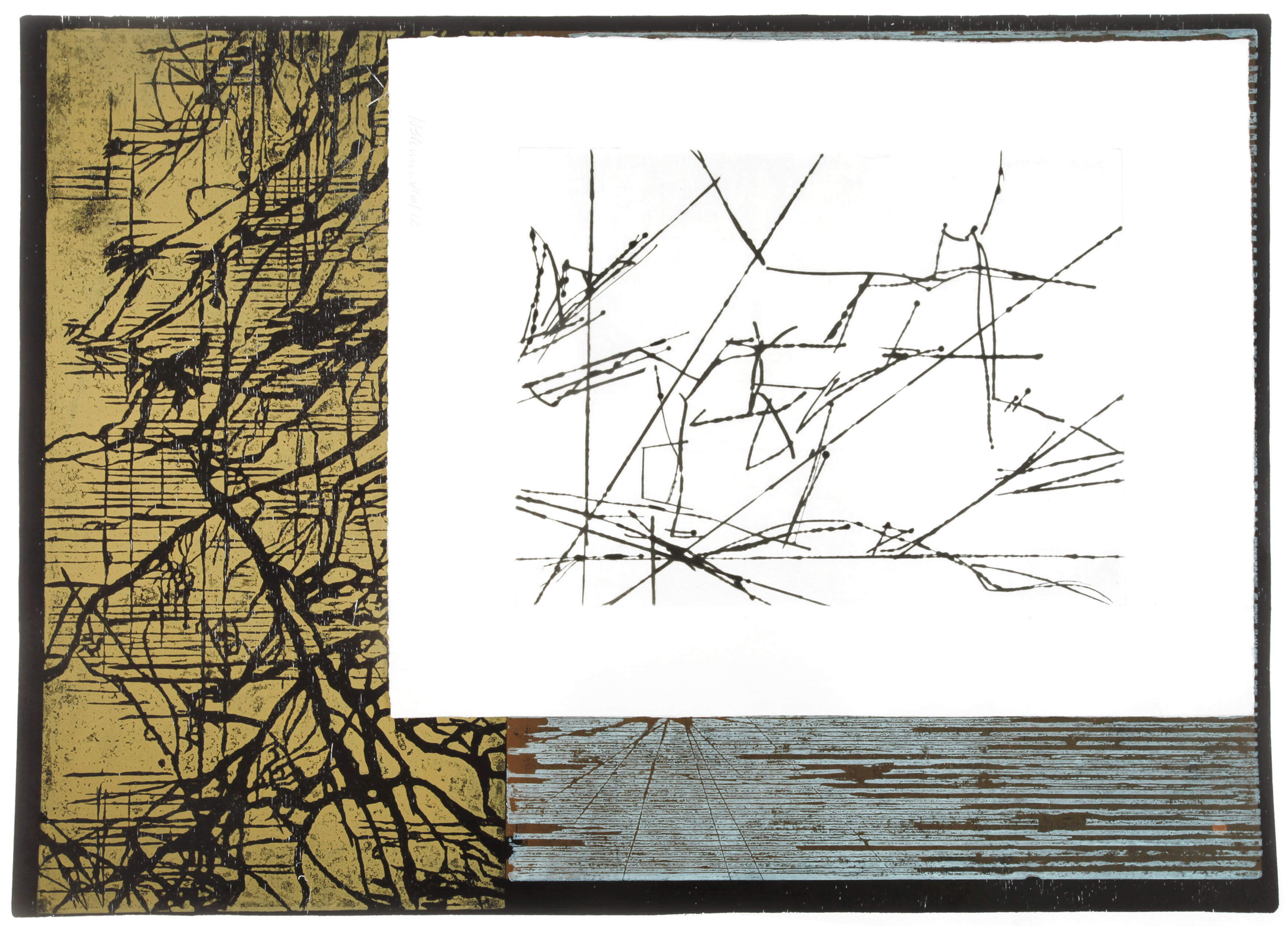 Paar abstrakte Graphiken