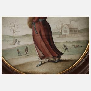 Junge Dame in Winterlandschaft