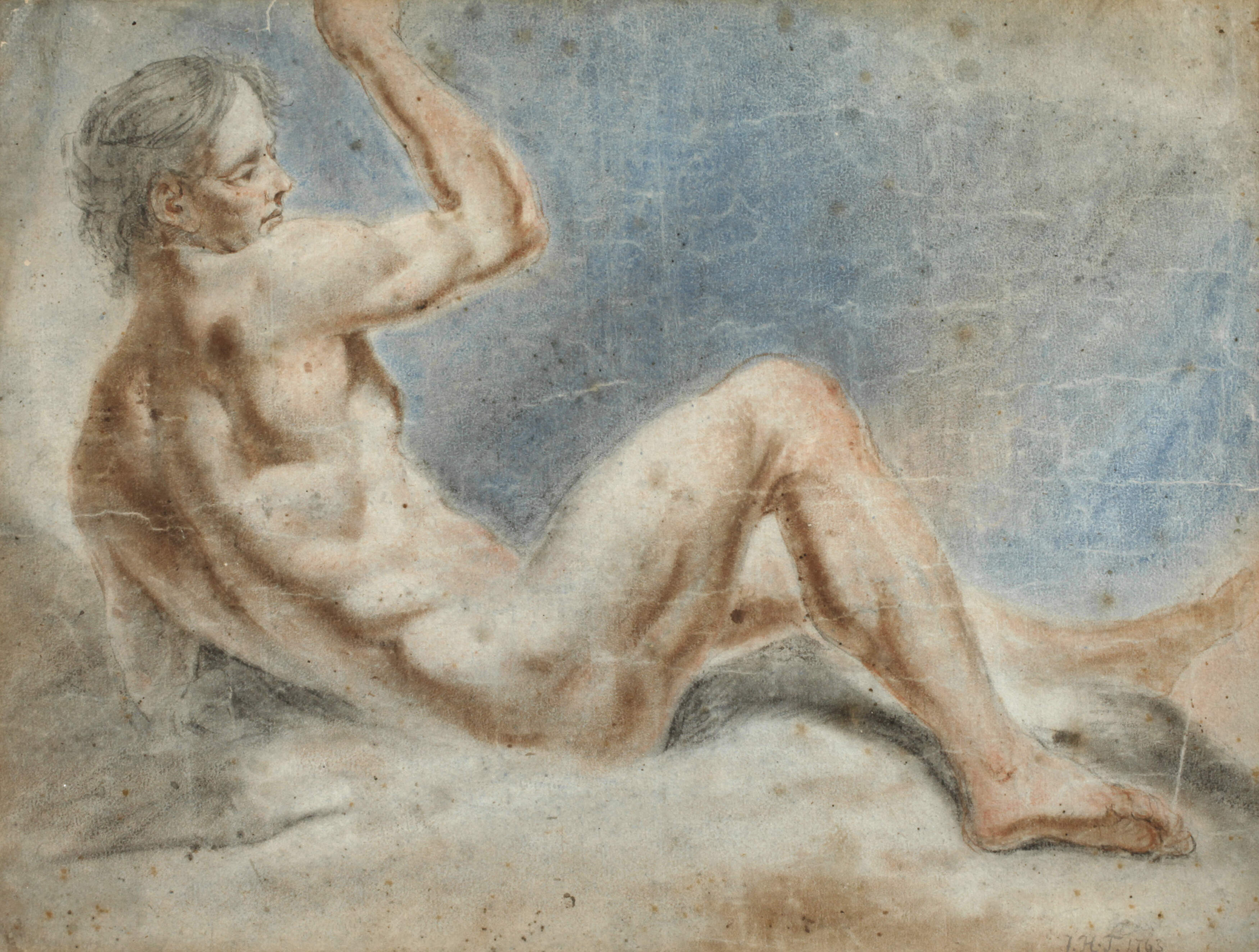 Sitzender Männerakt