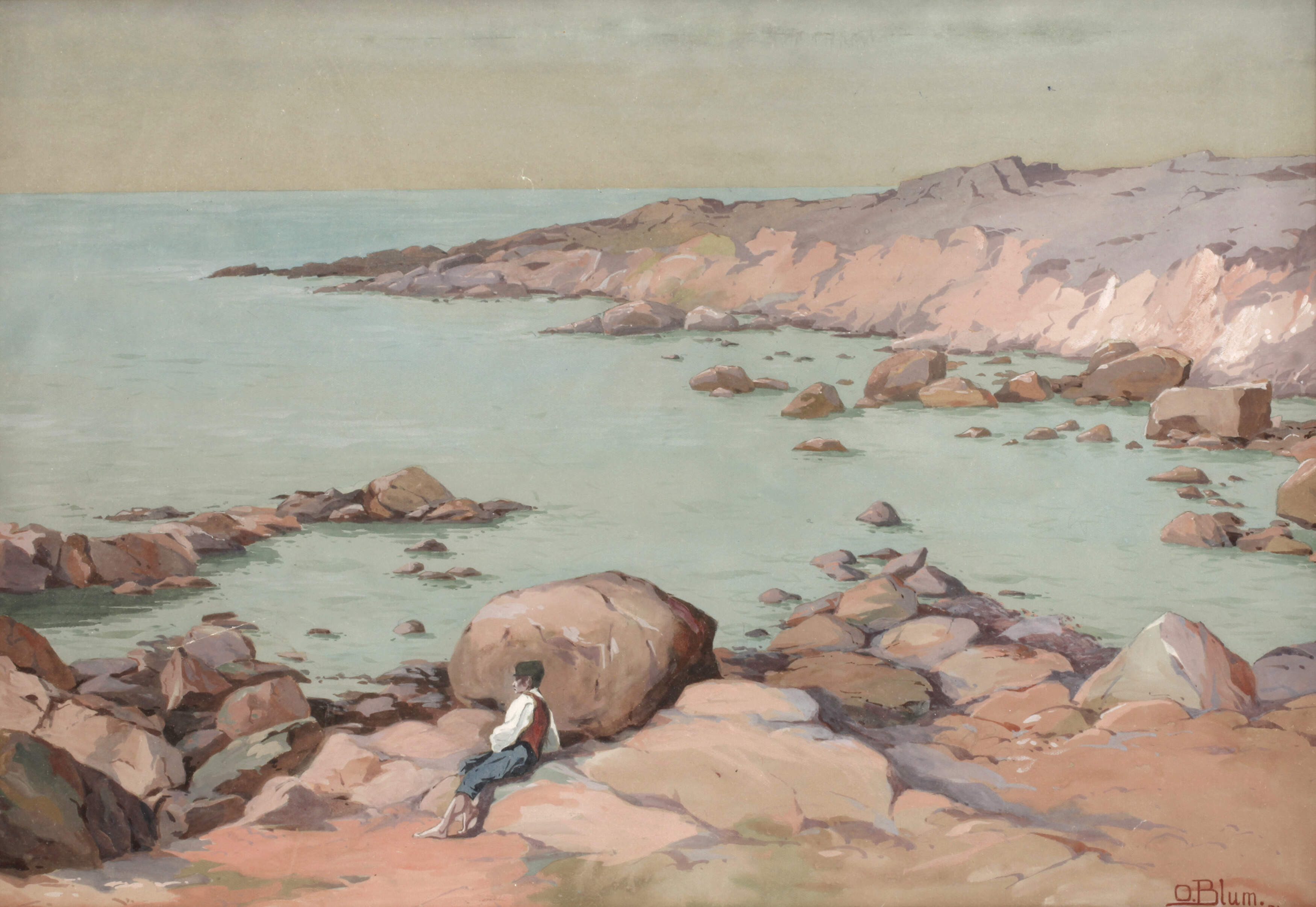O. Blum, Mann am Meer