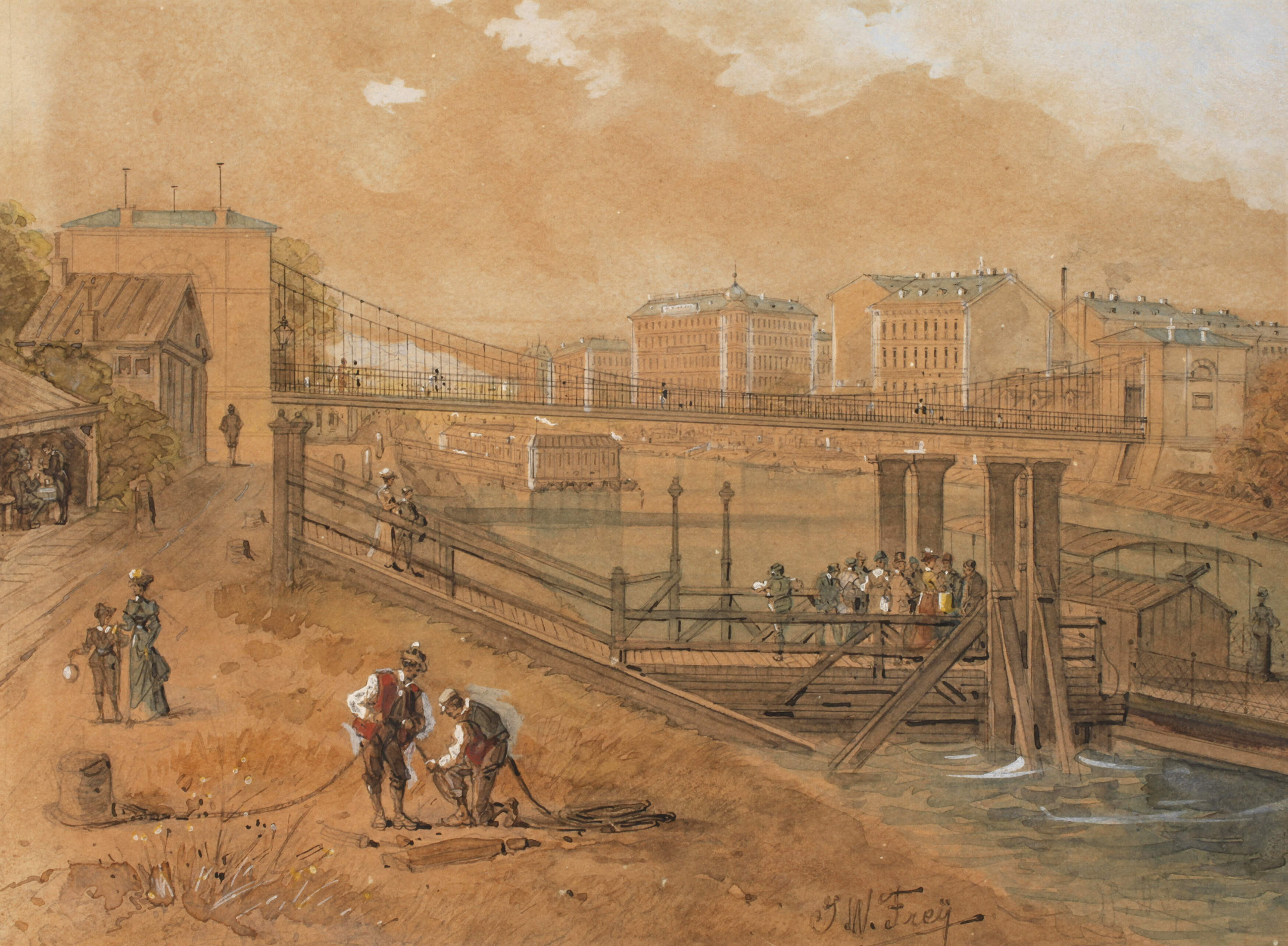 Johann Wilhelm Frey, Partie an der Donau