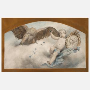 Ferdinand Keller, Putto mit Portrait Königin Luise