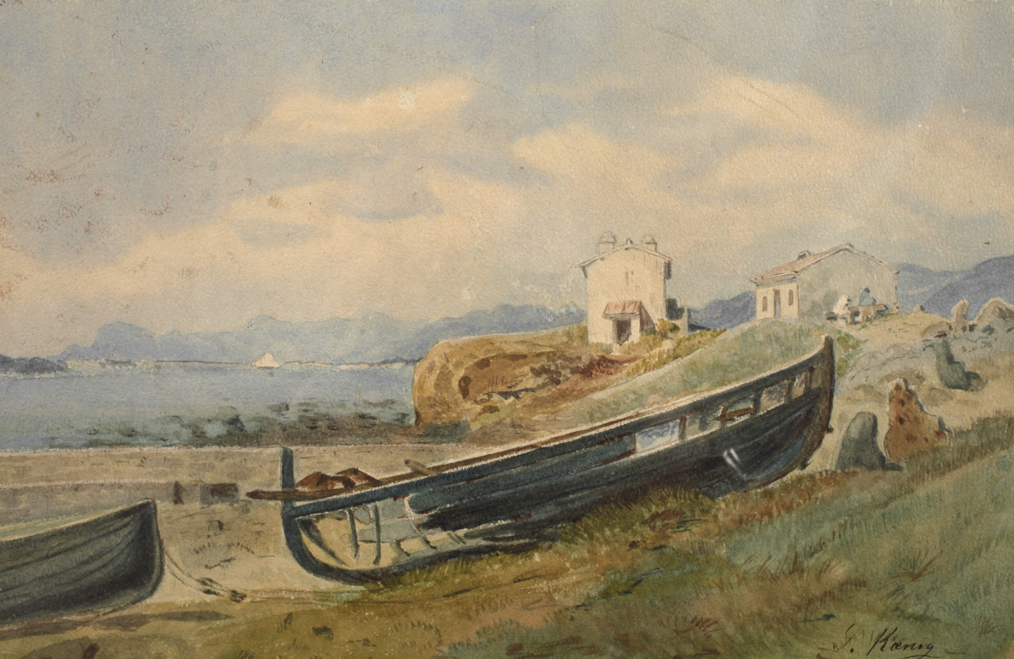 S. Koenig, Fischerboote an südlicher Küste