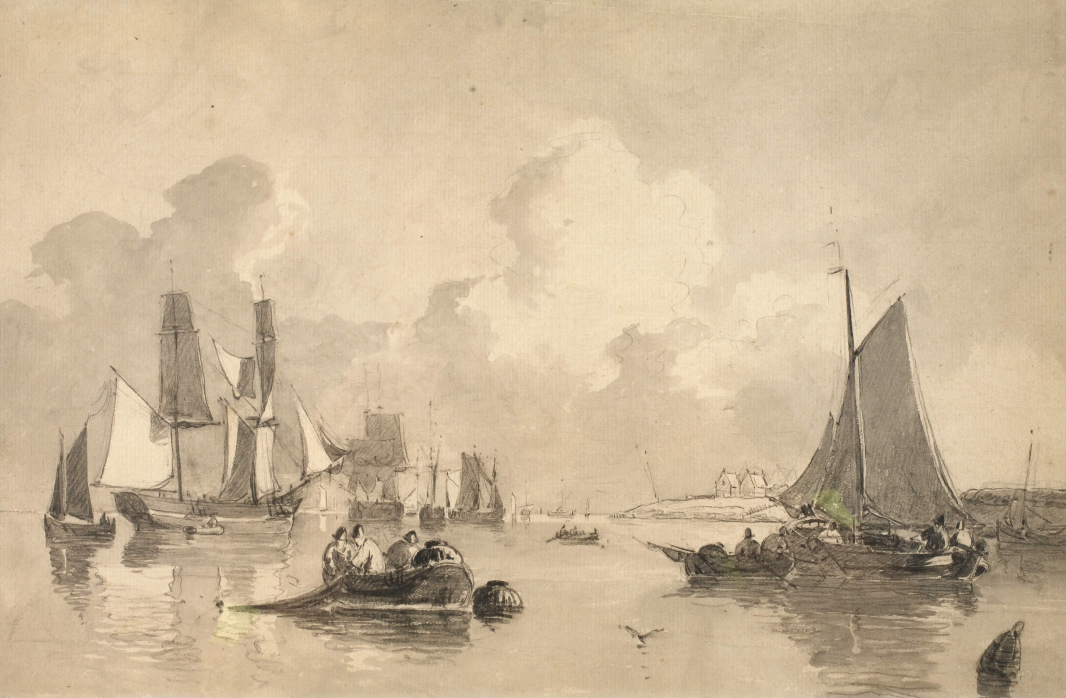 Petrus Johannes Schotel, Ruhige See mit Booten