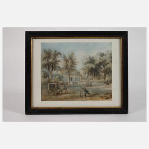 Biedermeierliche Straßenszene