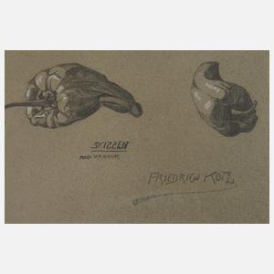 Friedrich Kotz, Paar Studienblätter