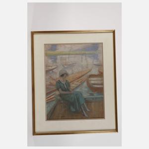 Richard Ranft, Dame auf dem Bootssteg