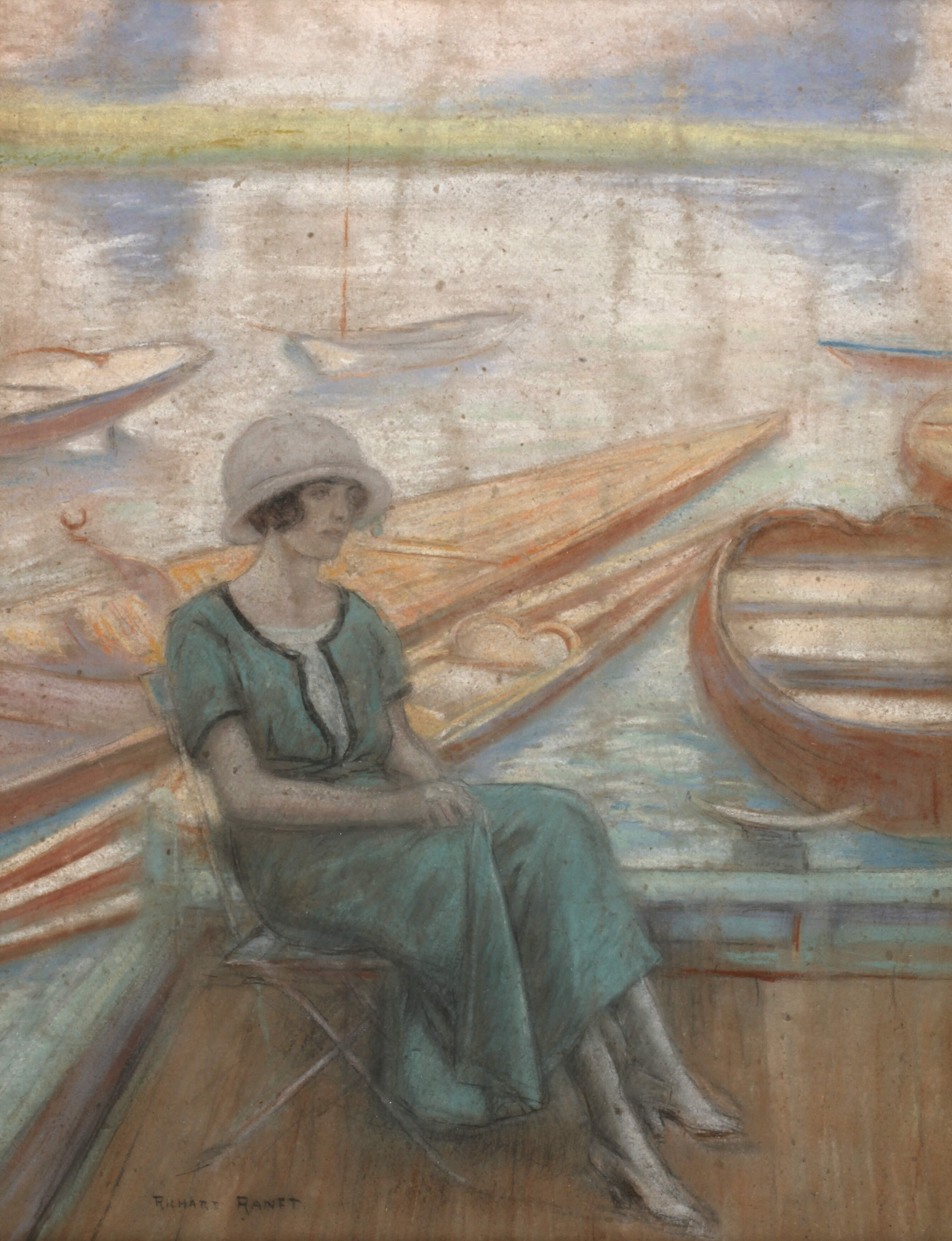 Richard Ranft, Dame auf dem Bootssteg