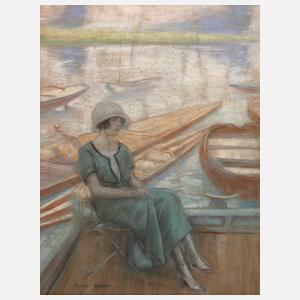 Richard Ranft, Dame auf dem Bootssteg