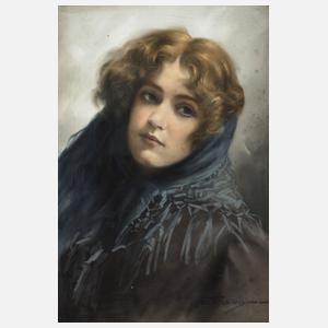 E. Trevisan, Bildnis einer jungen Frau